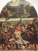 CLEVE, Joos van The Lamentation of Christ with the Last Supper(predella) and Francis Receiving the Stigmata(mk05) china oil painting reproduction